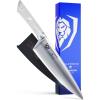 Dalstrong Chef Knife – 8 inch Blade – Forged HC German Steel Chef’s Knife – Full Tang – Black G10 Handle – Gladiator Series ELITE – Razor Sharp Kitchen – Professional – Sheath – NSF Certified(Glacial White)