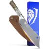 Dalstrong Chef & Cleaver Hybrid Knife – The ‘Crixus’ – 8 inch – Valhalla Series – 9CR18MOV HC Steel – Celestial Resin & Wood Handle – Razor Sharp Chef’s Knife – w/Leather Sheath(White)