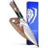 Dalstrong Fillet Knife – 6.5 inch – Valhalla Series – 9CR18MOV HC Steel – Celestial Resin & Wood Handle Gift Kitchen Knife – Meat Cutting, Carving, Bone, Deboning, Boning – Leather Sheath(6″ Piranha)