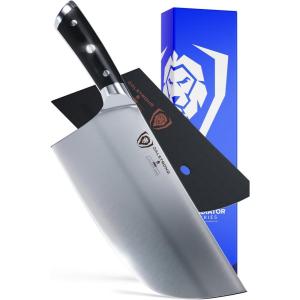 Dalstrong 7″ Butcher Meat Cleaver Knife-Gladiator Series-Razor Sharp – Forged High Carbon German Steel Giftable Kitchen Knife – Black Handle-w/Sheath- NSF Certified(9″ Ravager Cleaver)