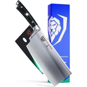 Dalstrong 7″ Butcher Meat Cleaver Knife-Gladiator Series-Razor Sharp – Forged High Carbon German Steel Giftable Kitchen Knife – Black Handle-w/Sheath- NSF Certified(7″ Cleaver)