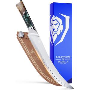 Dalstrong Butcher Knife – 10 inch – Valhalla Series – 9CR18MOV HC Steel Kitchen Knife – Celestial Resin & Wood Handle – Razor Sharp Breaking Knife Gift- Heavy Duty – BBQ Meat Slicer – w/Leather Sheath(Butcher)