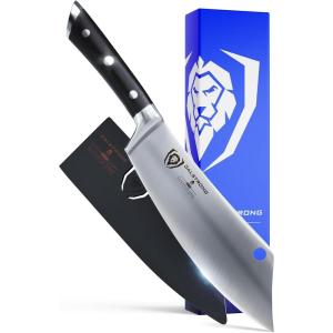 Dalstrong Chef & Cleaver Hybrid Knife – 12 inch Extra-Large – The Crixus – Gladiator Series Elite – HC German Steel – G10 Handle – Heavy Duty – w/Sheath – NSF Certified(8″)