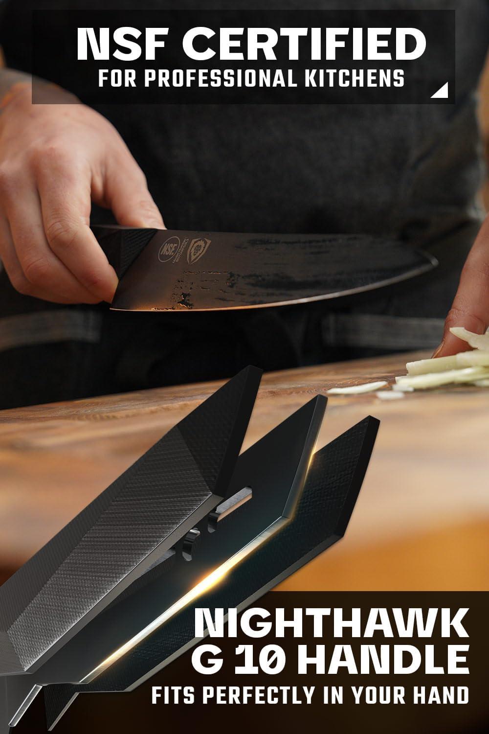 image:imageDalstrong Barong Chef Knife 7 inch Shadow Black Series Black Titanium Nitride Coated Razor Sharp Kitchen Knife High Carbon 7CR17MOVX Vacuum Treated Steel Sheath NSF CertifiedBlack Titanium Nitride Coated