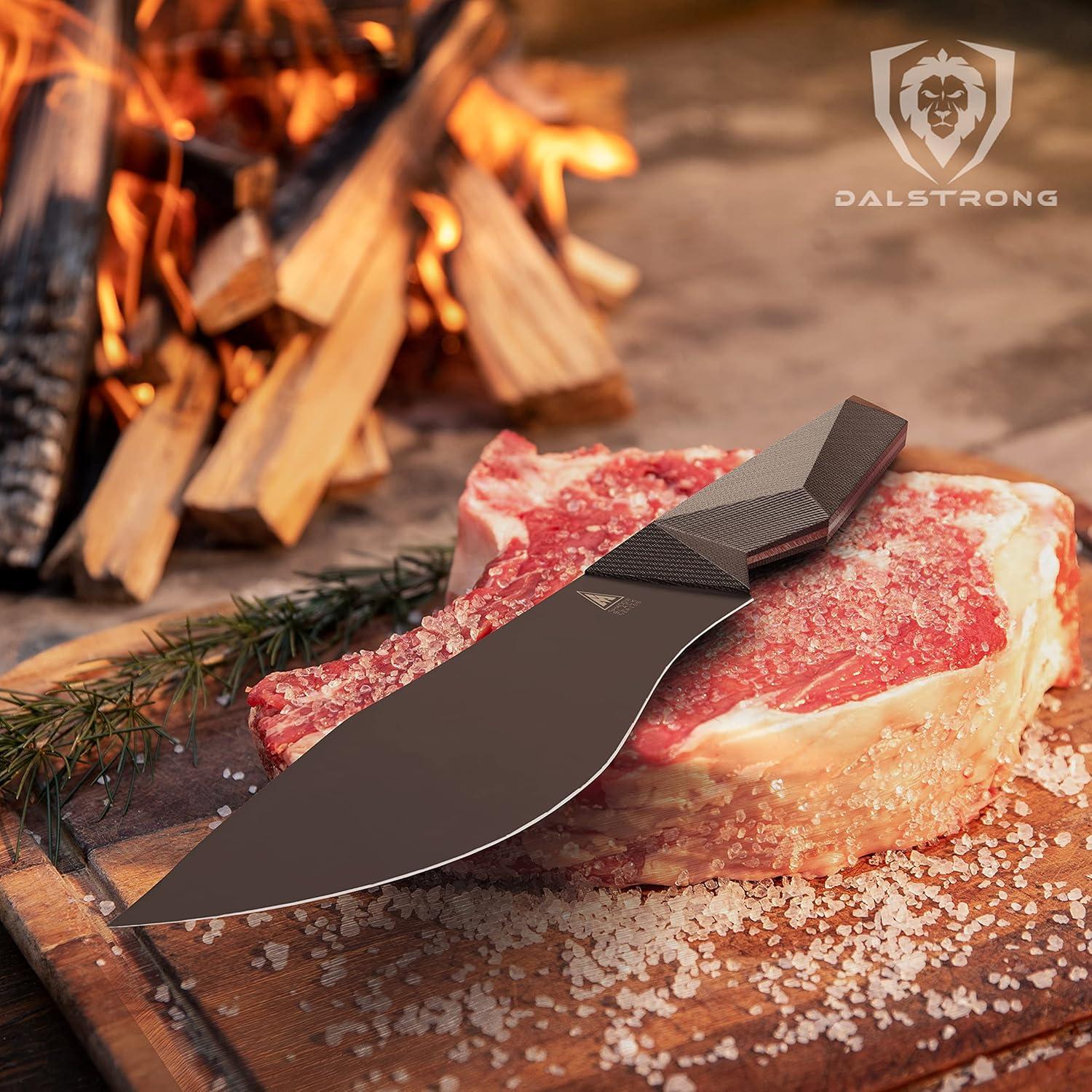 image:imageDalstrong Barong Chef Knife 7 inch Shadow Black Series Black Titanium Nitride Coated Razor Sharp Kitchen Knife High Carbon 7CR17MOVX Vacuum Treated Steel Sheath NSF CertifiedBlack Titanium Nitride Coated