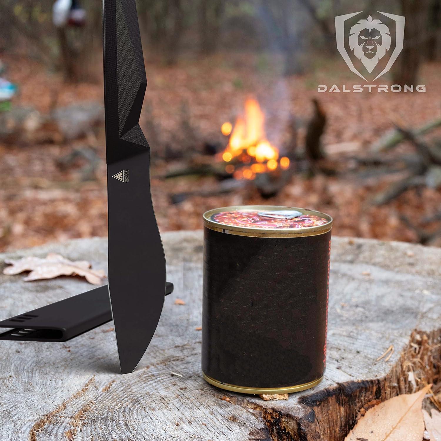 image:imageDalstrong Barong Chef Knife 7 inch Shadow Black Series Black Titanium Nitride Coated Razor Sharp Kitchen Knife High Carbon 7CR17MOVX Vacuum Treated Steel Sheath NSF CertifiedBlack Titanium Nitride Coated