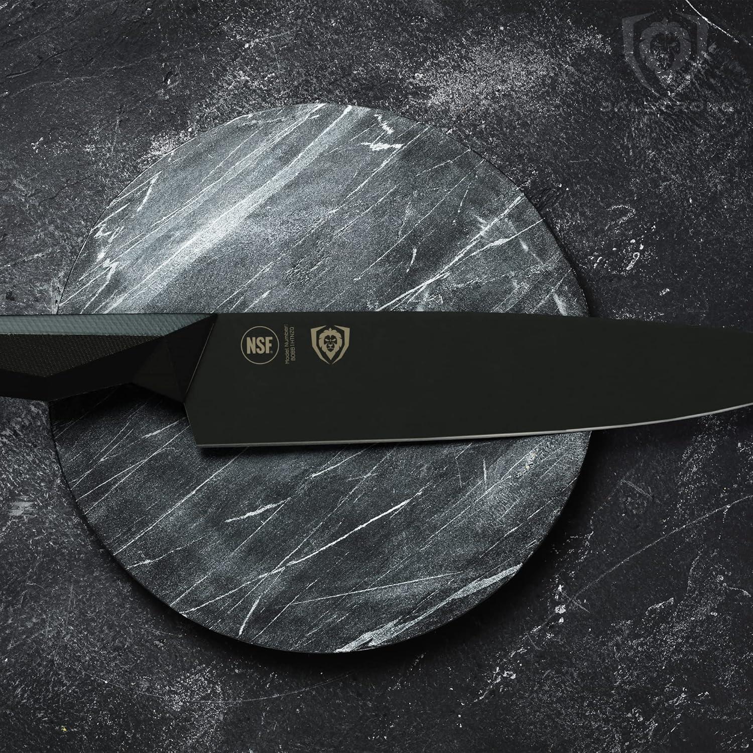 image:imageDalstrong Barong Chef Knife 7 inch Shadow Black Series Black Titanium Nitride Coated Razor Sharp Kitchen Knife High Carbon 7CR17MOVX Vacuum Treated Steel Sheath NSF CertifiedBlack Titanium Nitride Coated