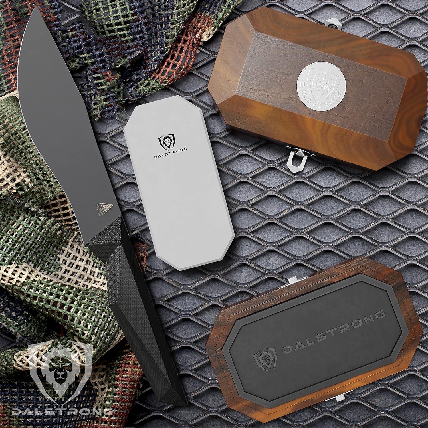 image:imageDalstrong Barong Chef Knife 7 inch Shadow Black Series Black Titanium Nitride Coated Razor Sharp Kitchen Knife High Carbon 7CR17MOVX Vacuum Treated Steel Sheath NSF CertifiedBlack Titanium Nitride Coated