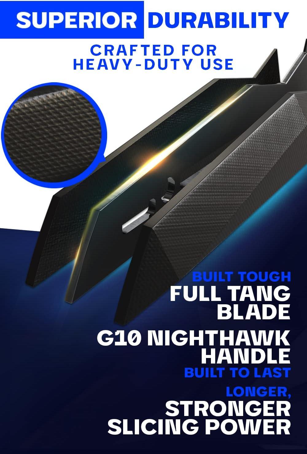 image:imageDalstrong Barong Chef Knife 7 inch Shadow Black Series Black Titanium Nitride Coated Razor Sharp Kitchen Knife High Carbon 7CR17MOVX Vacuum Treated Steel Sheath NSF CertifiedBlack Titanium Nitride Coated