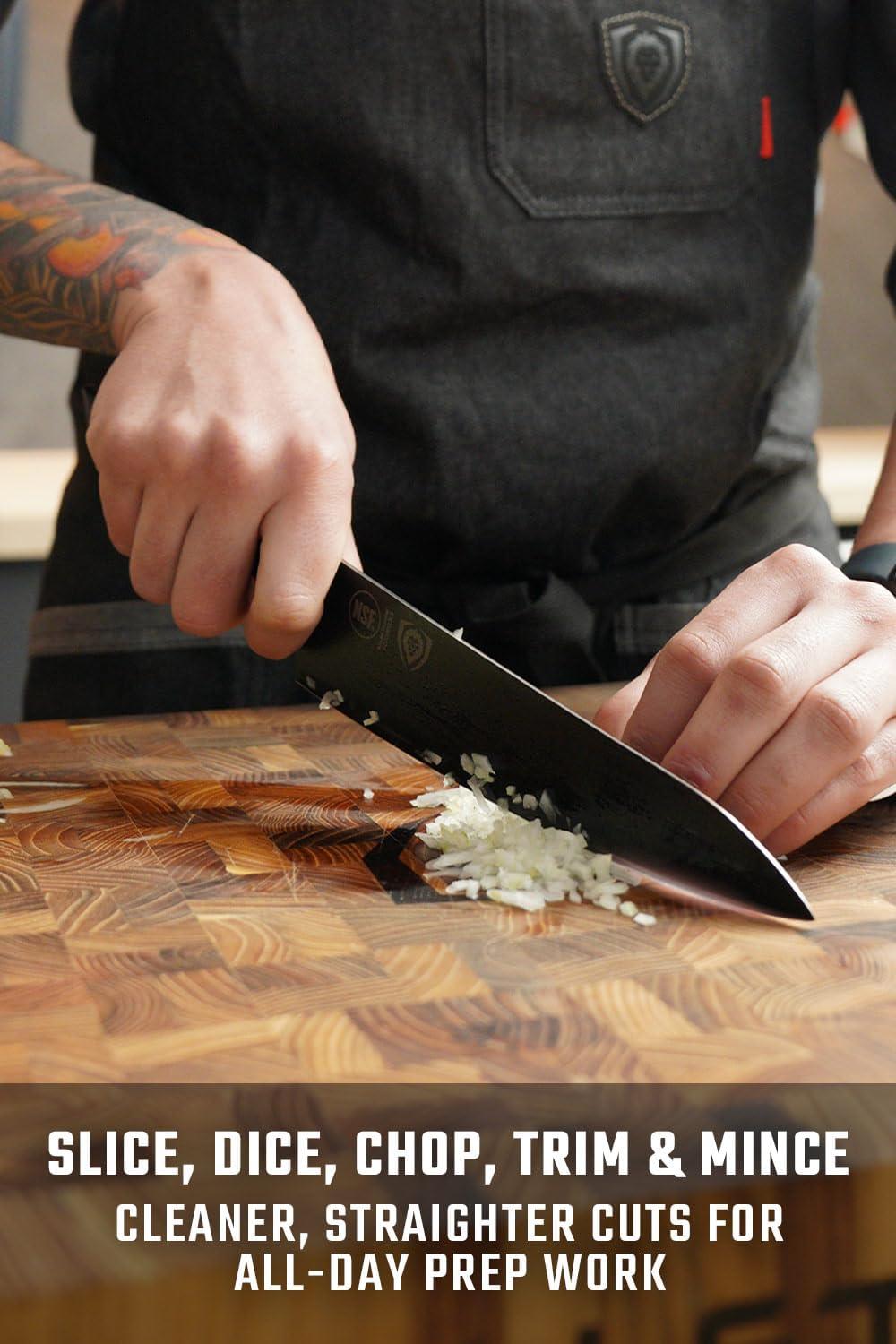 image:imageDalstrong Barong Chef Knife 7 inch Shadow Black Series Black Titanium Nitride Coated Razor Sharp Kitchen Knife High Carbon 7CR17MOVX Vacuum Treated Steel Sheath NSF CertifiedBlack Titanium Nitride Coated