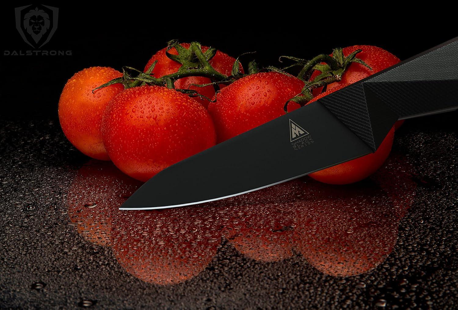 image:imageDalstrong Birds Beak Paring Knife 275 inch Shadow Black Series Black Titanium Nitride Coated High Carbon 7CR17MOVX Vacuum Treated Steel Cooking Kitchen Chef Knife Sheath NSF CertifiedBlack Titanium Nitride Coated