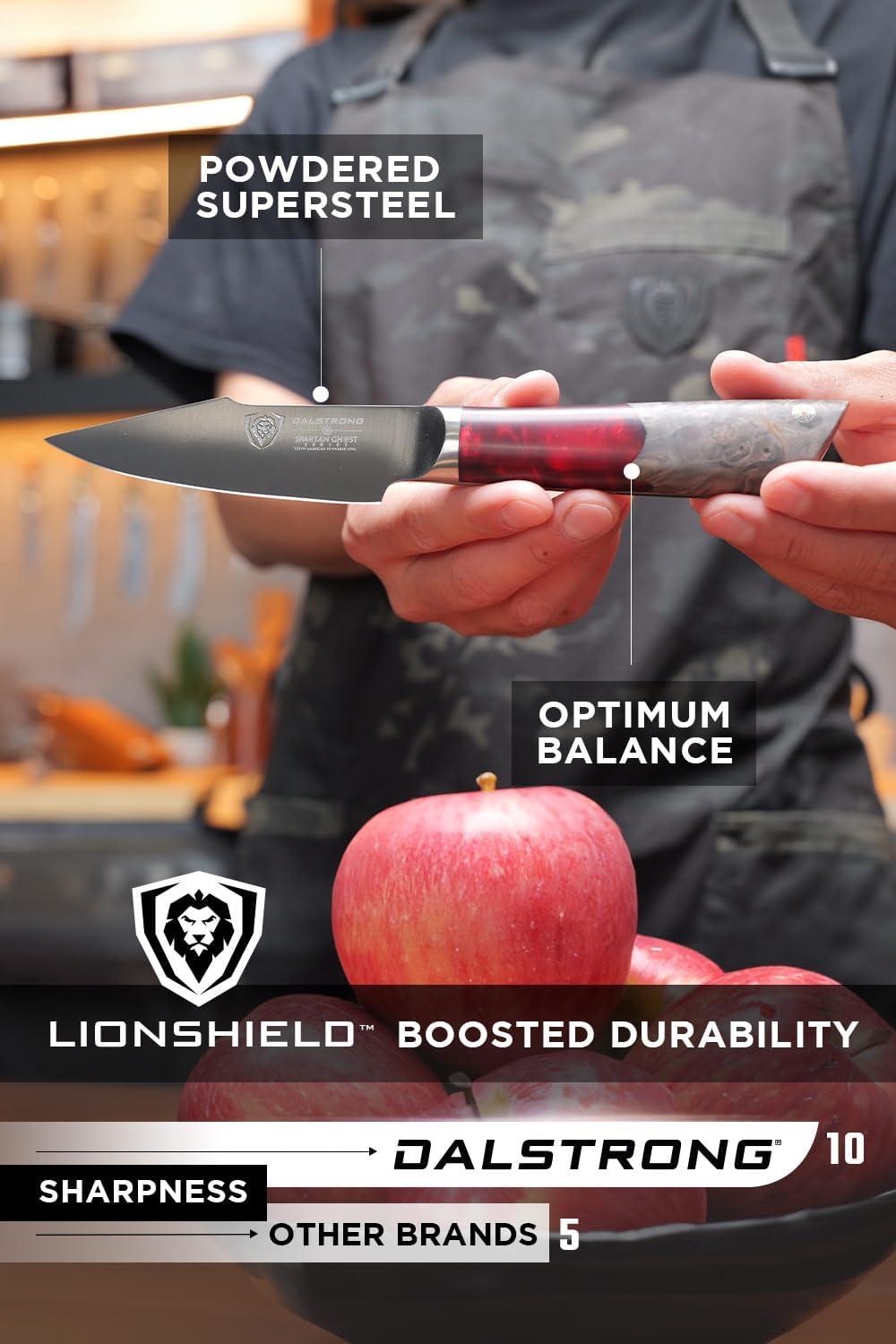 image:imageDalstrong Chef Knife 8 inch Spartan Ghost Series American Forged S35VN Powdered Steel Kitchen Knife Maple amp Red Resin Handle Razor Sharp Cooking Knife Sheath Included4 Paring Knife