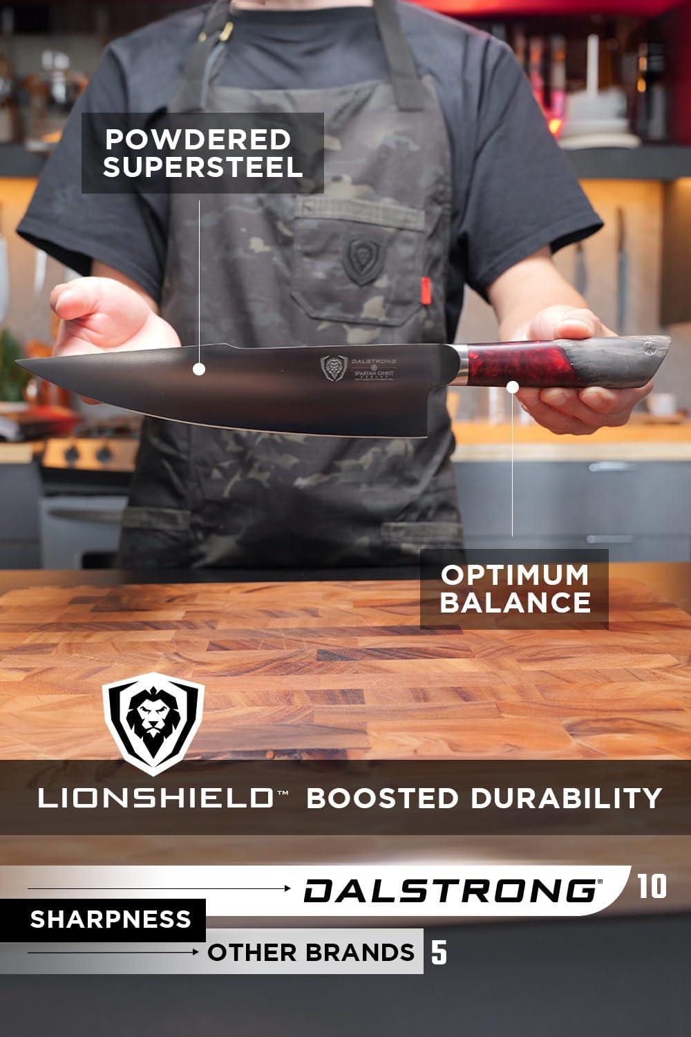 image:imageDalstrong Chef Knife 8 inch Spartan Ghost Series American Forged S35VN Powdered Steel Kitchen Knife Maple amp Red Resin Handle Razor Sharp Cooking Knife Sheath Included95 Chefs Knife