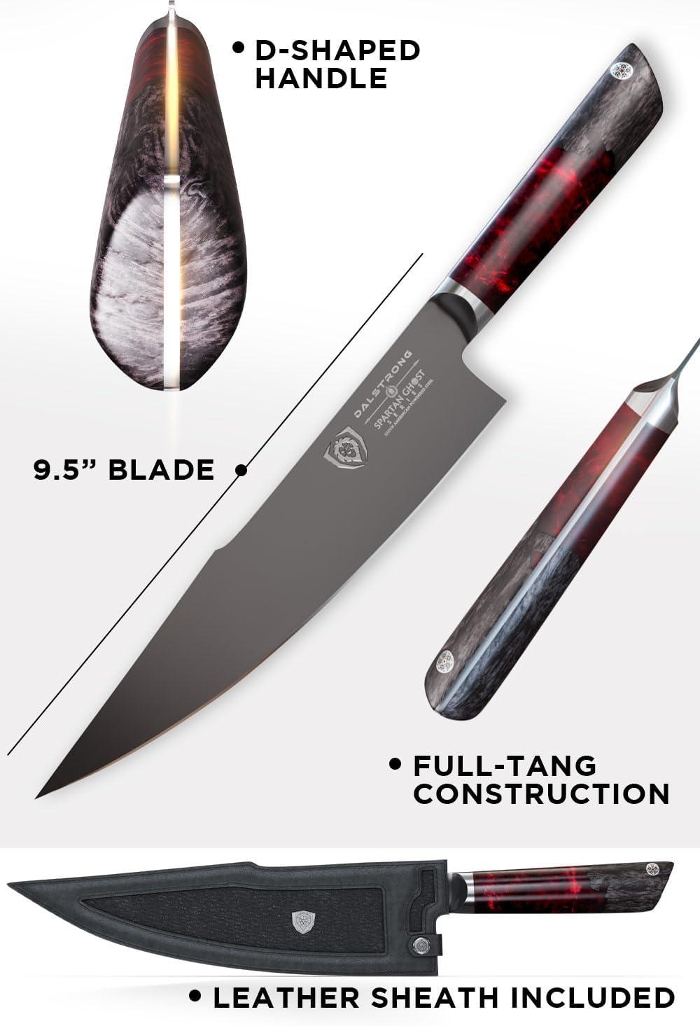 image:imageDalstrong Chef Knife 8 inch Spartan Ghost Series American Forged S35VN Powdered Steel Kitchen Knife Maple amp Red Resin Handle Razor Sharp Cooking Knife Sheath Included95 Chefs Knife