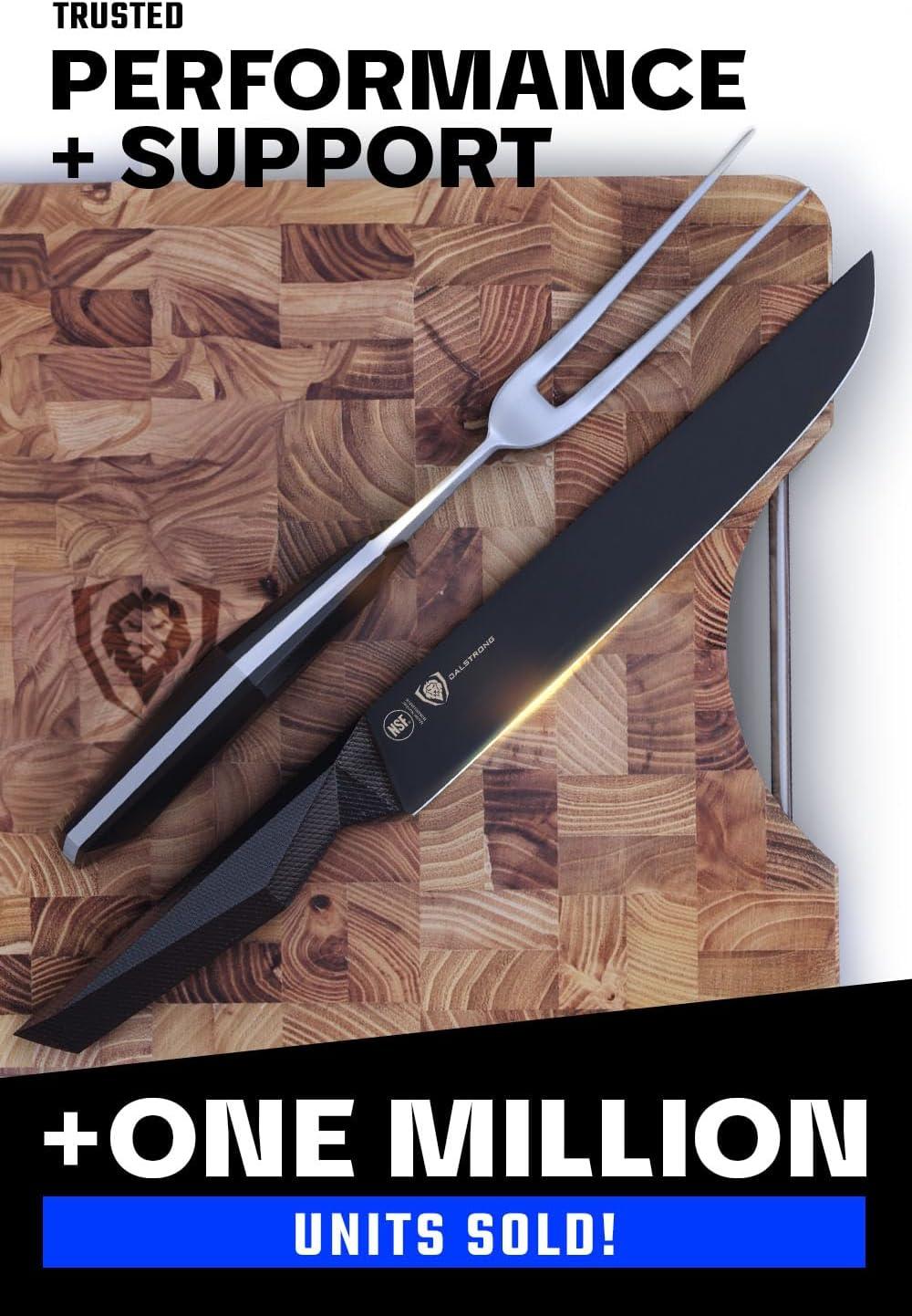 image:imageDalstrong Slicing Knife 12 inch Shadow Black Series Marauder Red Edition Red NonStick Coating High Carbon 7CR17MOVX Vacuum Treated Steel Carving Knife Kitchen Knife Slicer SheathBlack Titanium