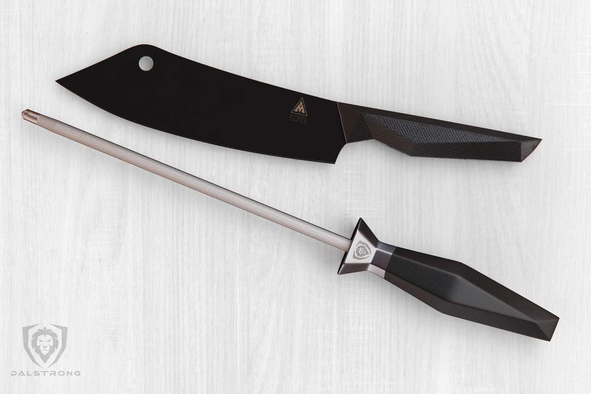 image:imageDalstrong Slicing Knife 12 inch Shadow Black Series Marauder Red Edition Red NonStick Coating High Carbon 7CR17MOVX Vacuum Treated Steel Carving Knife Kitchen Knife Slicer SheathBlack Titanium