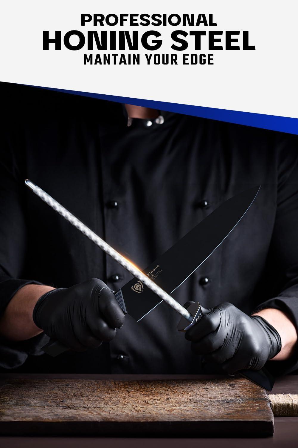 image:imageDalstrong Slicing Knife 12 inch Shadow Black Series Marauder Red Edition Red NonStick Coating High Carbon 7CR17MOVX Vacuum Treated Steel Carving Knife Kitchen Knife Slicer SheathBlack Titanium