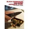 Dalstrong Crixus Chef Knife – 8 inch – Scorpion Series – Exclusive Japanese V12 Ultra™ Steel – Black Damascus – Black & Red Honeycomb Resin Handle – Versatile Chopping Kitchen Knife Leather Sheath(4″ Paring Knife)