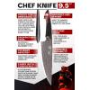 Dalstrong Crixus Chef Knife – 8 inch – Scorpion Series – Exclusive Japanese V12 Ultra™ Steel – Black Damascus – Black & Red Honeycomb Resin Handle – Versatile Chopping Kitchen Knife Leather Sheath(9.5″ Chef Knife)