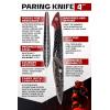 Dalstrong Crixus Chef Knife – 8 inch – Scorpion Series – Exclusive Japanese V12 Ultra™ Steel – Black Damascus – Black & Red Honeycomb Resin Handle – Versatile Chopping Kitchen Knife Leather Sheath(4″ Paring Knife)
