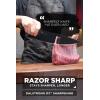 Dalstrong Santoku Knife – 7 inch – Spartan Ghost Series – Premium American Forged S35VN Powdered Steel Kitchen Knife – Razor Sharp Kitchen Knife – Maple & Red Resin Handle – Vegetable Knife – Sheath(9.5″ Chef’s Knife)