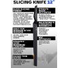 Dalstrong Slicing Knife – 12 inch – Shadow Black Series – Marauder Red Edition – Red Non-Stick Coating – High Carbon – 7CR17MOV-X Vacuum Treated Steel Carving Knife – Kitchen Knife Slicer – Sheath(Black Titanium)