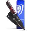 Dalstrong Chef Knife – 8 inch – Spartan Ghost Series – American Forged S35VN Powdered Steel Kitchen Knife – Maple & Red Resin Handle – Razor Sharp Cooking Knife -Sheath Included(4″ Paring Knife)
