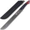Dalstrong Crixus Chef Knife – 8 inch – Scorpion Series – Exclusive Japanese V12 Ultra™ Steel – Black Damascus – Black & Red Honeycomb Resin Handle – Versatile Chopping Kitchen Knife Leather Sheath(11″ Slicing Knife)