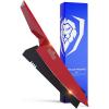 Dalstrong Santoku Knife – 7 inch – Shadow Black Series – Razor Sharp Kitchen Knife – Black Titanium Nitride Coated – High Carbon – 7CR17MOV-X Vacuum Treated Steel – Sheath – Vegetable – NSF Certified(Marauder Red)