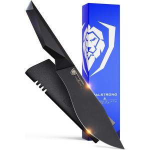 Dalstrong Barong Chef Knife – 7 inch – Shadow Black Series – Black Titanium Nitride Coated – Razor Sharp Kitchen Knife – High Carbon 7CR17MOV-X Vacuum Treated Steel – Sheath – NSF Certified(Black Titanium Nitride Coated)