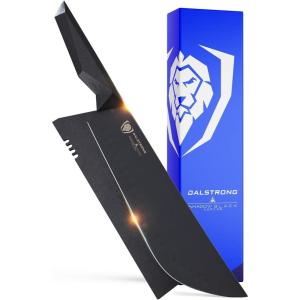 Dalstrong Butcher Knife – 10 inch – Shadow Black Series – Black Titanium Nitride Coated – High Carbon 7CR17MOV-X Vacuum Treated Steel – Breaking Kitchen Knife – Sheath – Slicing Knife – NSF Certified(10″ Bull-Nose)