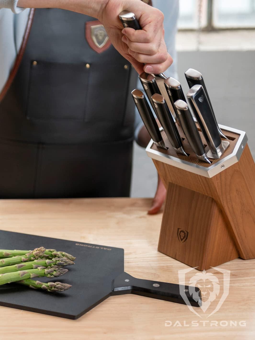 image:imageDalstrong 24 Piece Block Knife Set Vanquish Series Stainless Steel Knife Set with Block amp Kitchen Scissors Forged High Carbon German Steel Premium POM Black Handles NSF CertifiedBlack