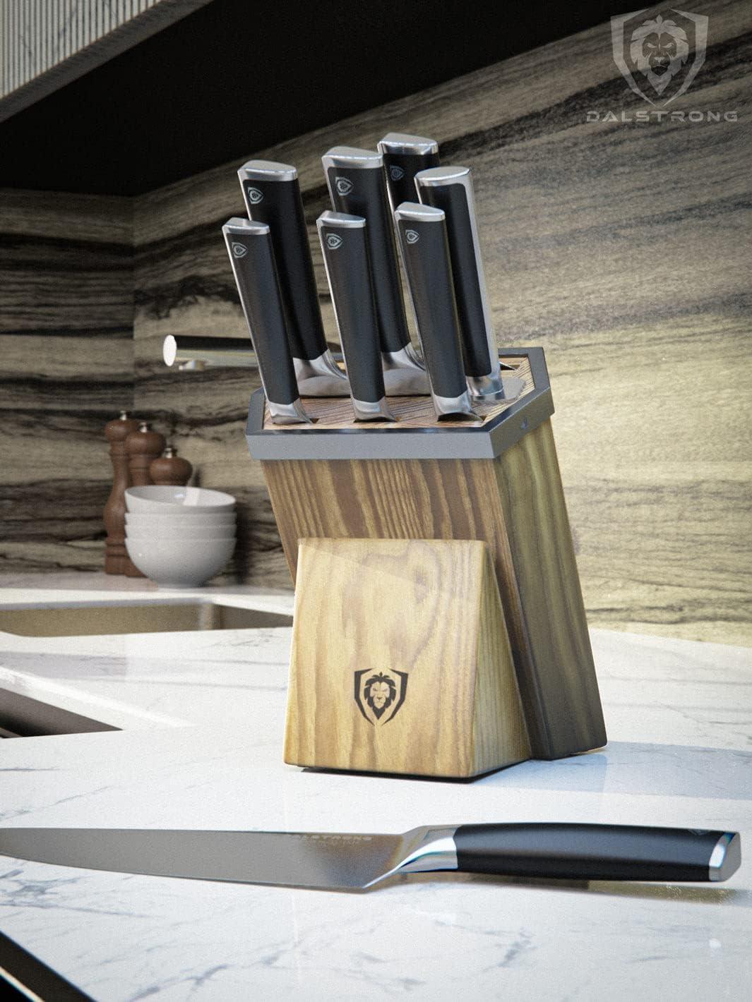 image:imageDalstrong 24 Piece Block Knife Set Vanquish Series Stainless Steel Knife Set with Block amp Kitchen Scissors Forged High Carbon German Steel Premium POM Black Handles NSF CertifiedBlack