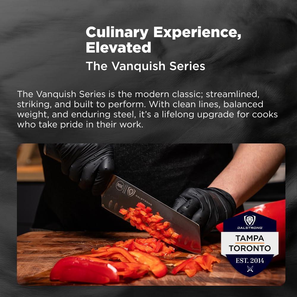 image:imageDalstrong 24 Piece Block Knife Set Vanquish Series Stainless Steel Knife Set with Block amp Kitchen Scissors Forged High Carbon German Steel Premium POM Black Handles NSF CertifiedBlack
