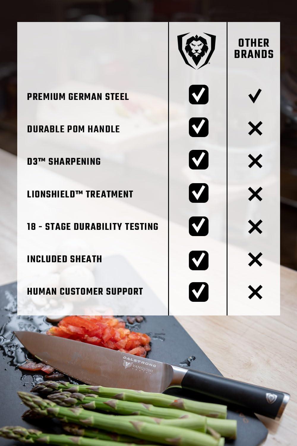 image:imageDalstrong Santoku Knife 7 inch Vanquish Series Forged High Carbon German Steel POM Handle Razor Sharp Kitchen Knife Gift Asian Vegetable Knife NSF CertifiedChef Knife