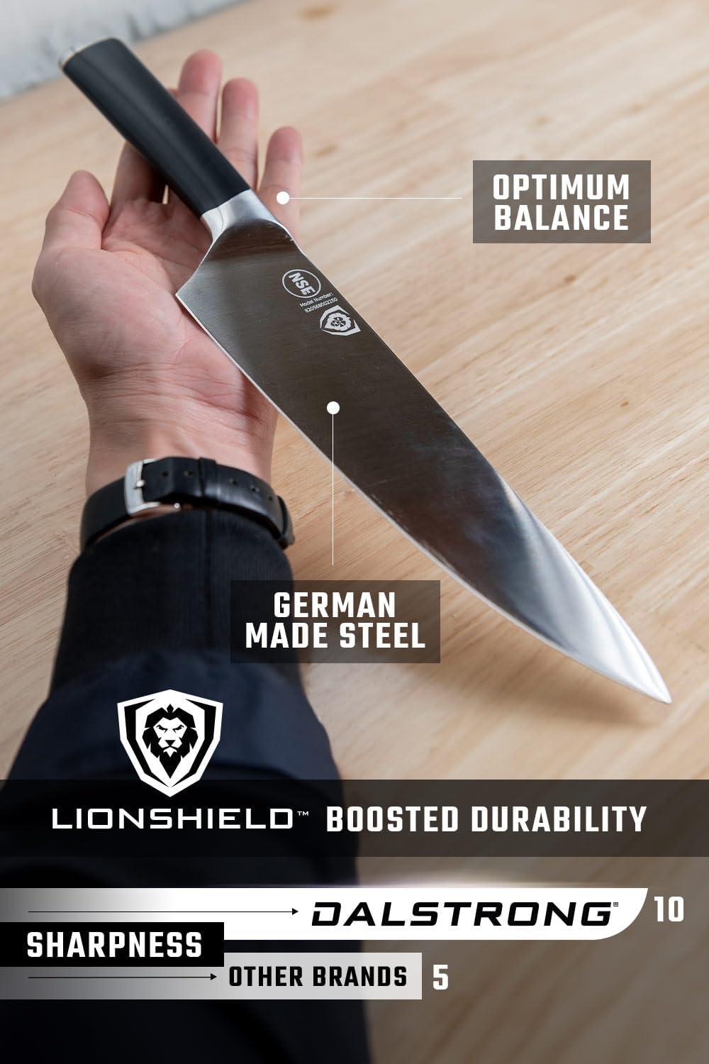 image:imageDalstrong Santoku Knife 7 inch Vanquish Series Forged High Carbon German Steel POM Handle Razor Sharp Kitchen Knife Gift Asian Vegetable Knife NSF CertifiedChef Knife