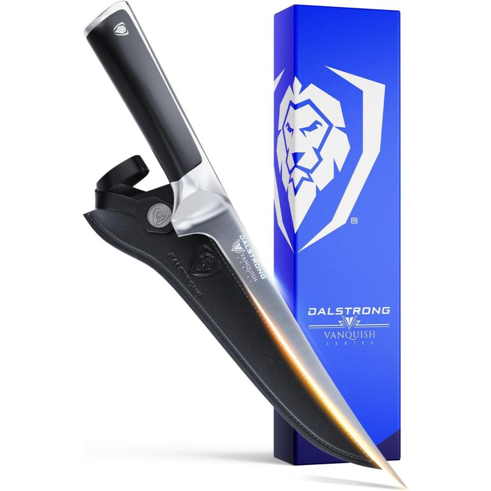 image:imageDalstrong Santoku Knife 7 inch Vanquish Series Forged High Carbon German Steel POM Handle Razor Sharp Kitchen Knife Gift Asian Vegetable Knife NSF CertifiedFillet Knife