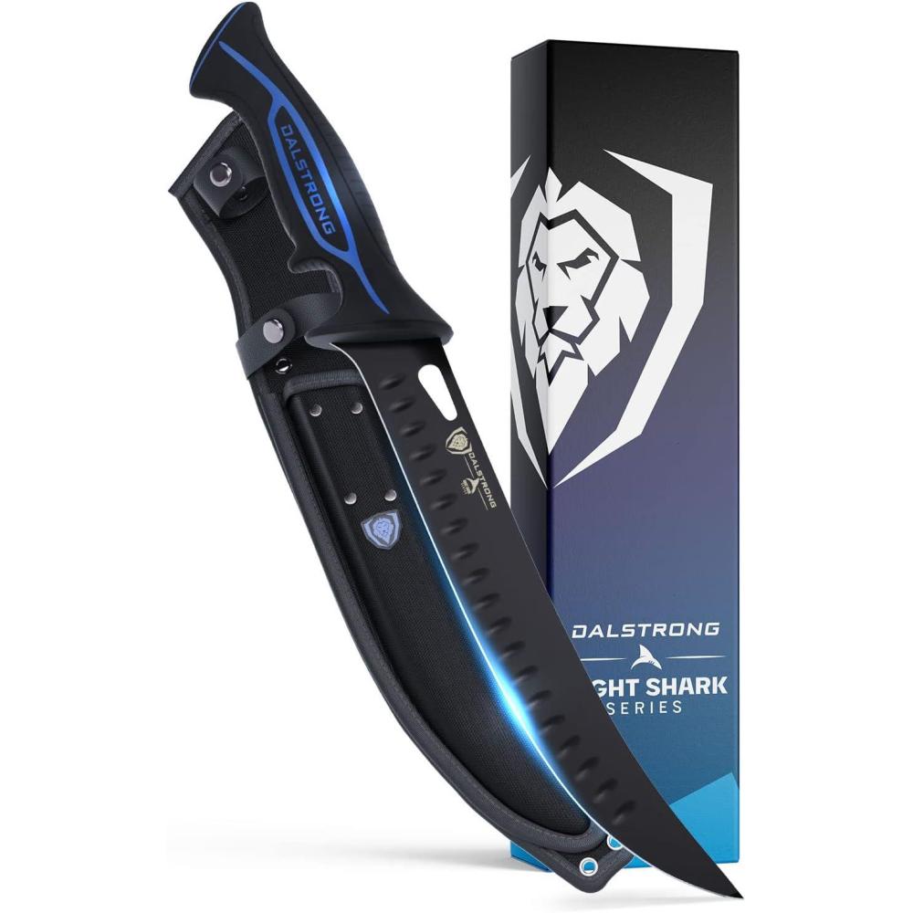 image:imageDalstrong Slicing amp Carving Fillet Knife  10 inch  Night Shark Series7CR17MOV High Carbon SteelTitanium CoatedFillet Knife for Fish amp Meat Slicer  Polypropylene Handle  Sheath NSF Certified10 inch Butcher