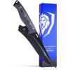 Dalstrong Fillet Knife – 6 inch – Delta Wolf Series Knife – Ultra-Thin & Zero Friction Blade – Black Titanium Nitride Coating – Boning Knife – G10 Camo Handle – Leather Sheath(Fillet Knife)