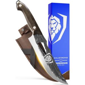 Dalstrong Curved Fillet Boning Knife 6”- Barbarian Series – Premium Swedish 14C28N High Carbon Stainless Steel – Black Brown Wood Handle Knife – Professional Fillet Knife- Sheath Included(8″ Chef)