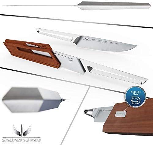 image:imageDALSTRONG Steak Knives Set Of 45 Crusader Series Forged HighCarbon German Stainless Steel wMagnetic Sheath NSF Certified