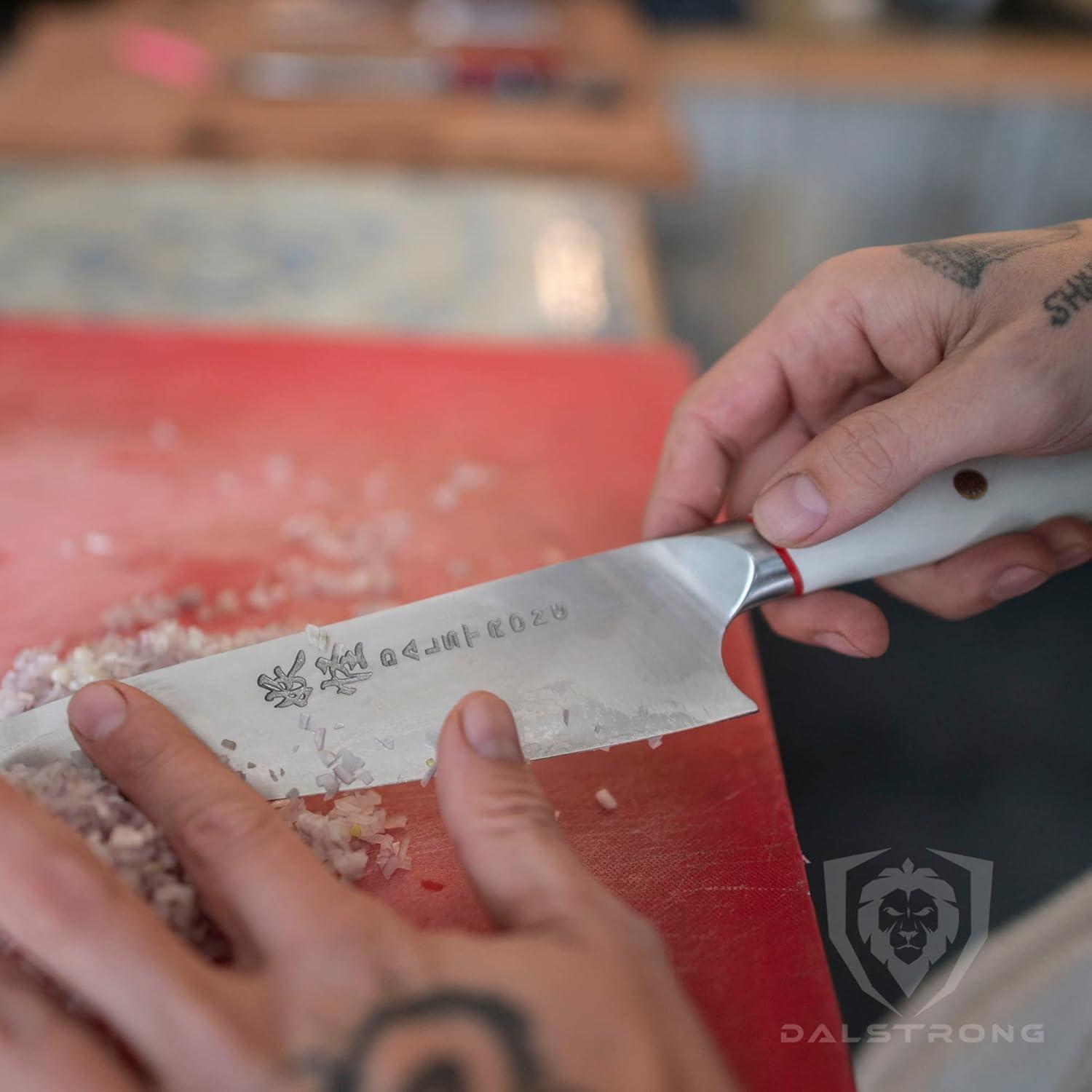 image:imageDalstrong Chef Knife 8 inch Phantom Series Japanese HighCarbon AUS8 Steel Kitchen Knife White G10 Handle Cooking Knife wSheathWhite Handle