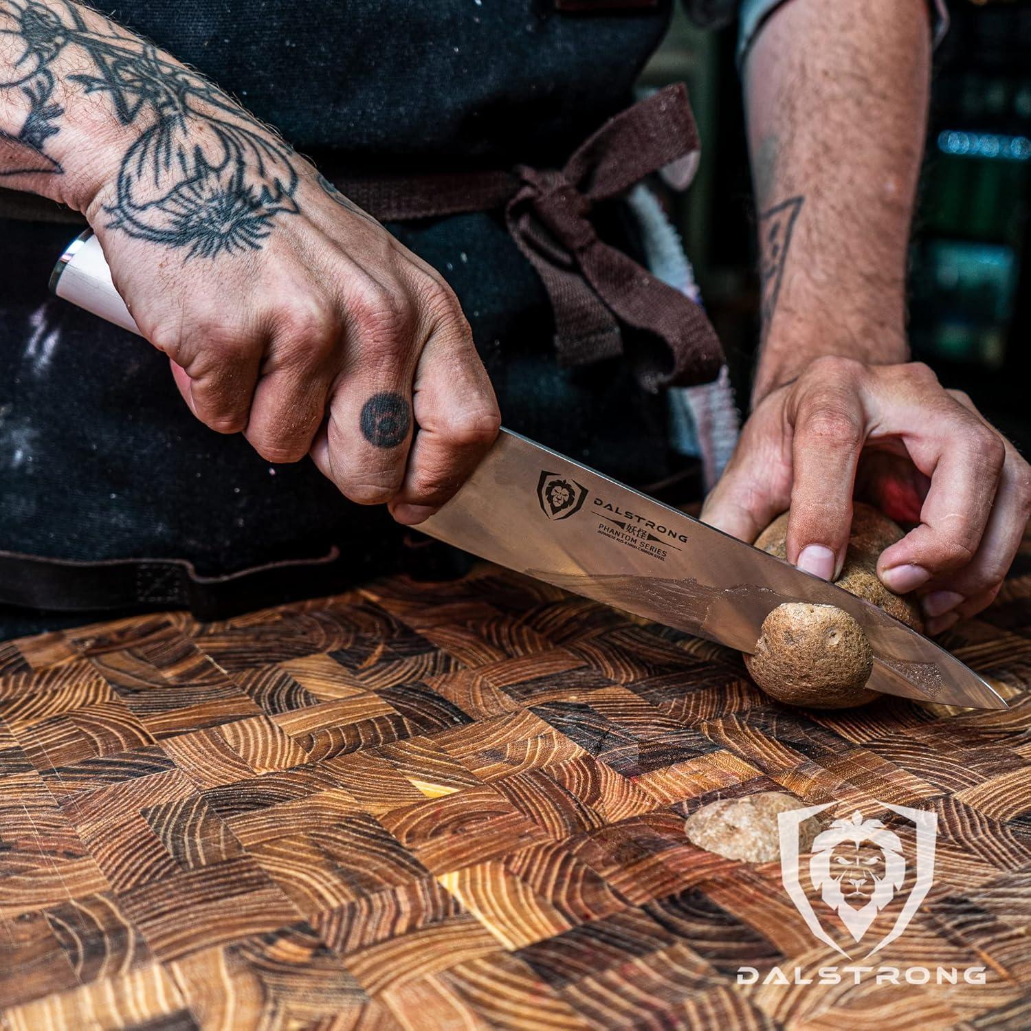 image:imageDalstrong Chef Knife 8 inch Phantom Series Japanese HighCarbon AUS8 Steel Kitchen Knife White G10 Handle Cooking Knife wSheathWhite Handle