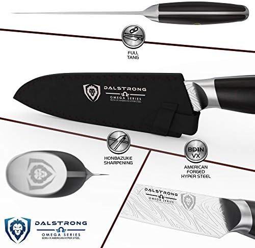 image:imageDalstrong Utility Knife 55 inch Omega Series BD1NV Hyper Steel Kitchen Knife G10 Handle Razor Sharp Knife Leather Sheath Included