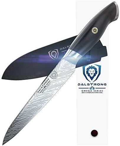 image:imageDalstrong Utility Knife 55 inch Omega Series BD1NV Hyper Steel Kitchen Knife G10 Handle Razor Sharp Knife Leather Sheath Included