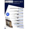 DALSTRONG Knife Block Set – 8 Piece – Crusader Series – Forged High-Carbon German Stainless Steel – Manchurian Ash Wood Block Stand – Professional Kitchen Set – Knife Set – NSF Certified(8-Piece Block)