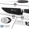 Dalstrong Steak Knife Set – 4 Piece – 5 inch Blade – Omega Series – BD1N-V Hyper Steel Kitchen Knife – G10 Woven Fiberglass Handle – Razor Sharp Knife – Leather Sheath Included