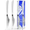 Dalstrong Santoku Knife – 7 inch – Frost Fire Series – High Chromium 10CR15MOV Stainless Steel – Frosted Sandblast Finish – White Honeycomb Handle Kitchen Knife – Leather Sheath – NSF Certified(Steak Knives)