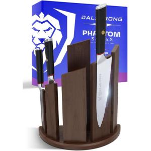 Dalstrong Knife Block Set -6pc- Magnetic Knife Stand-Phantom Series-Japanese High-Carbon AUS8 Steel-Knife Kitchen Set-Pakkawood Handle-Men’s Valentines Gift