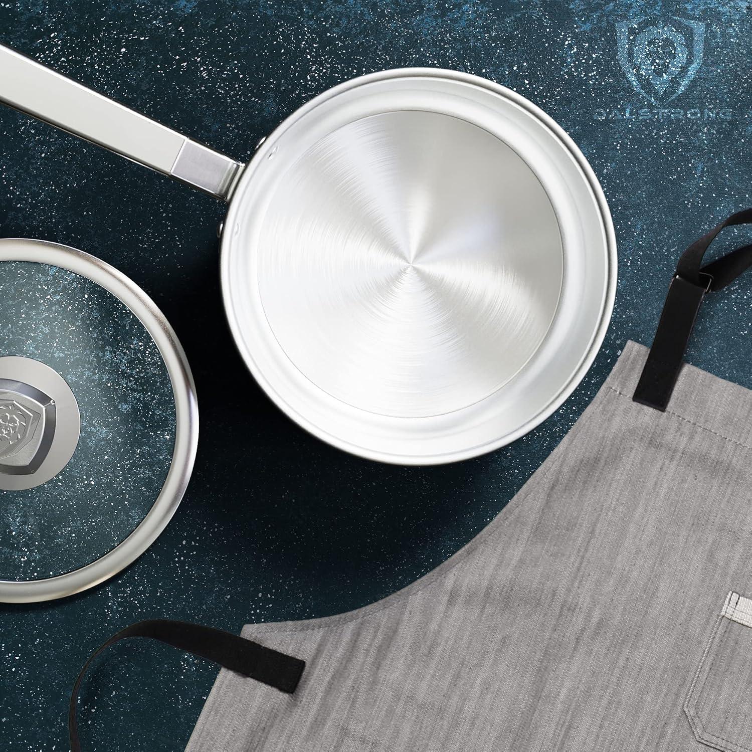 image:imageDALSTRONG 3 QT Stock Pot The Oberon Series 3Ply Aluminum Core Cookware Silver wLid amp Pot Protector3 QT